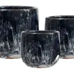 3-Piece Earthenware Decorative Pot Set complete set