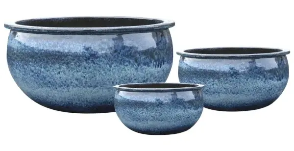 3-Piece Earthenware Decorative Pot Set complete set