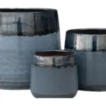 3-Piece Earthenware Decorative Pot Set complete set