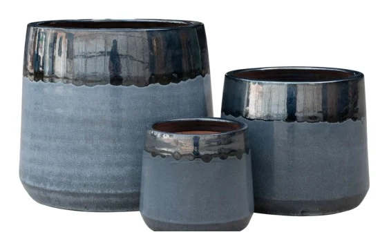 3-Piece Earthenware Decorative Pot Set complete set