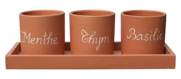 3-Piece Herb Pot Set complete set