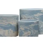 3-Piece Marble-Finish Terracotta Decorative Pot Set complete set