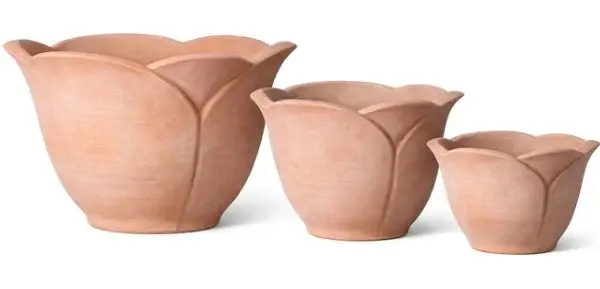 3-Piece Natural Terracotta Decorative Pot Set complete set
