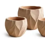 3-Piece Natural Terracotta Decorative Pot Set complete set
