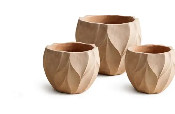 3-Piece Natural Terracotta Decorative Pot Set complete set