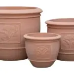3-Piece Natural Terracotta Decorative Pot Set complete set