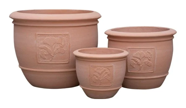 3-Piece Natural Terracotta Decorative Pot Set complete set