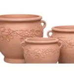 3-Piece Natural Terracotta Decorative Pot Set complete set