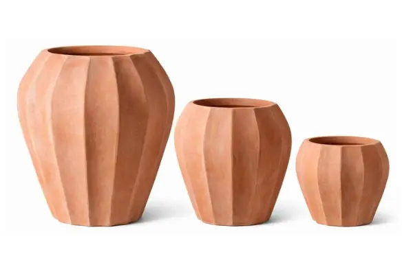 3-Piece Natural Terracotta Decorative Pot Set complete set