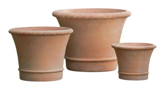 3-Piece Natural Terracotta Decorative Pot Set — Complete Set 3-Piece Natural Terracotta Decorative Pot Set complete set