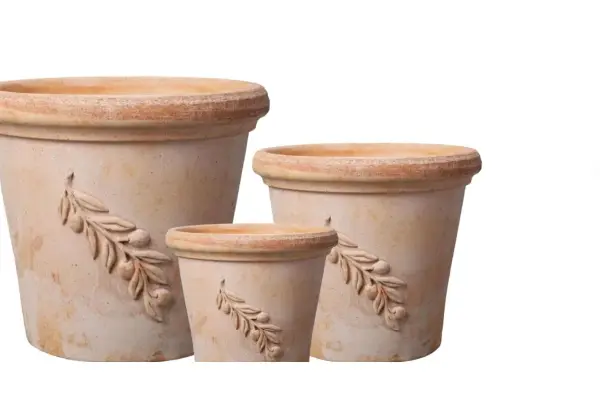 3-Piece Natural Terracotta Decorative Pot Set complete set