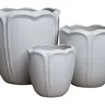 3-Piece Neutral Earthenware Decorative Pot Set complete set