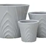 3-Piece Neutral Earthenware Decorative Pot Set complete set