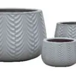 3-Piece Neutral Earthenware Decorative Pot Set complete set
