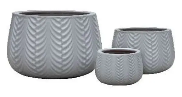 3-Piece Neutral Earthenware Decorative Pot Set complete set