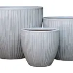 3-Piece Neutral Earthenware Decorative Pot Set complete set
