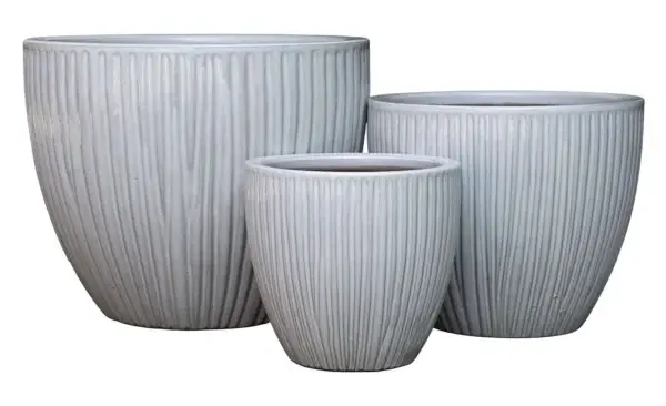 3-Piece Neutral Earthenware Decorative Pot Set complete set