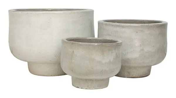 3-Piece Neutral Earthenware Decorative Pot Set complete set
