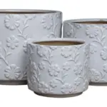 3-Piece Neutral Earthenware Decorative Pot Set complete set