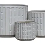 3-Piece Neutral Earthenware Decorative Pot Set complete set
