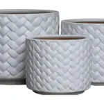 3-Piece Neutral Earthenware Decorative Pot Set complete set