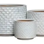 3-Piece Neutral Earthenware Decorative Pot Set complete set