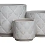 3-Piece Neutral Earthenware Decorative Pot Set complete set