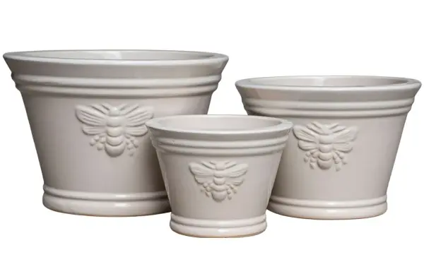 3-Piece Neutral Earthenware Decorative Pot Set complete set