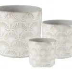 3-Piece Painted Terracotta Decorative Pot Set complete set