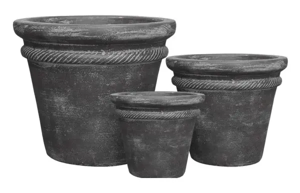 3-Piece Painted Terracotta Decorative Pot Set complete set
