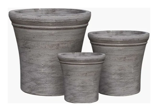 3-Piece Painted Terracotta Decorative Pot Set complete set