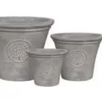 3-Piece Painted Terracotta Decorative Pot Set complete set