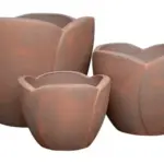 3-Piece Painted Terracotta Decorative Pot Set complete set