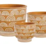 3-Piece Painted Terracotta Decorative Pot Set complete set