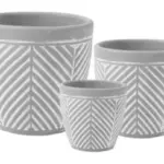 3-Piece Painted Terracotta Decorative Pot Set complete set