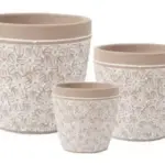 3-Piece Painted Terracotta Decorative Pot Set complete set