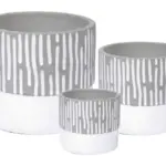 3-Piece Painted Terracotta Decorative Pot Set complete set