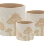 3-Piece Painted Terracotta Decorative Pot Set complete set