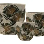 3-Piece Painted Terracotta Decorative Pot Set complete set