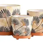 3-Piece Painted Terracotta Decorative Pot Set complete set