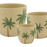 3-Piece Painted Terracotta Decorative Pot Set complete set
