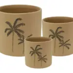 3-Piece Painted Terracotta Decorative Pot Set complete set