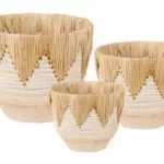 3-Piece Rope-Detail Terracotta Decorative Pot Set complete set