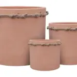 3-Piece Rope-Detail Terracotta Decorative Pot Set complete set