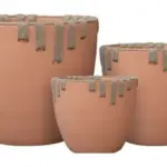 3-Piece Rope-Detail Terracotta Decorative Pot Set complete set