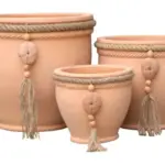 3-Piece Rope-Detail Terracotta Decorative Pot Set complete set