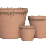 3-Piece Rope-Detail Terracotta Decorative Pot Set complete set