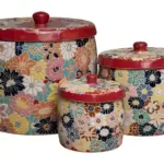 3-Piece Small Ceramic Decorative Pot Set complete set