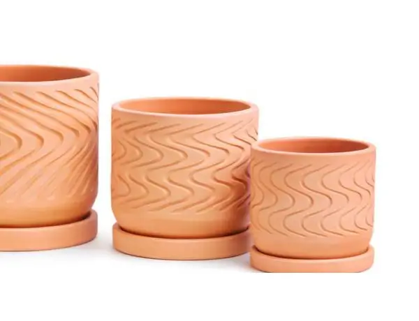 3-Piece Terracotta Decorative Pot Set complete set