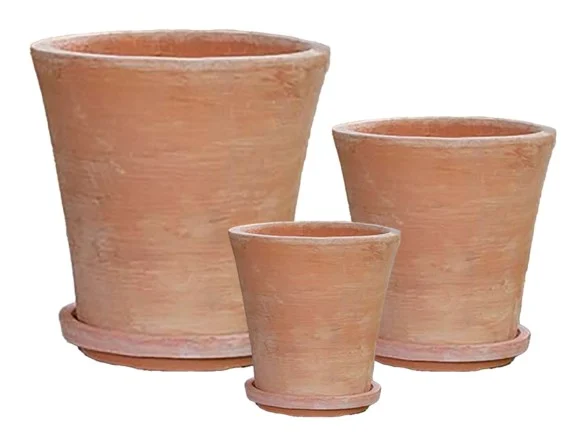 3-Piece Terracotta Decorative Pot Set — Complete Set 3-Piece Terracotta Decorative Pot Set complete set